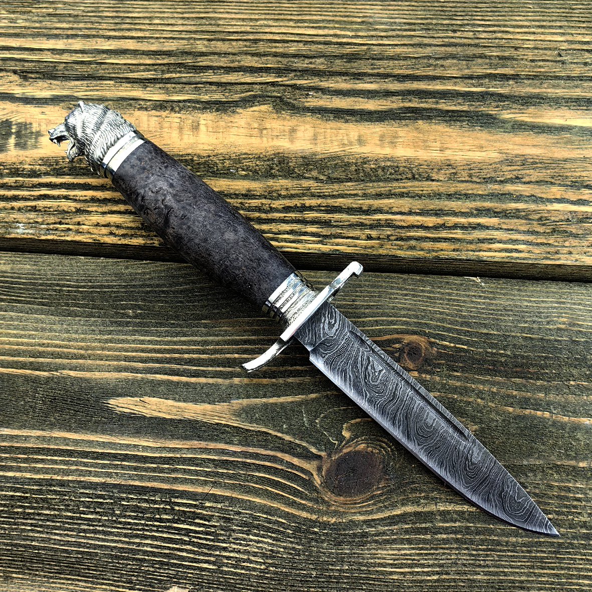 Финка из дамасской стали